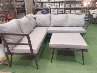 Conjunto Sofá Rinconera y Puff Exterior