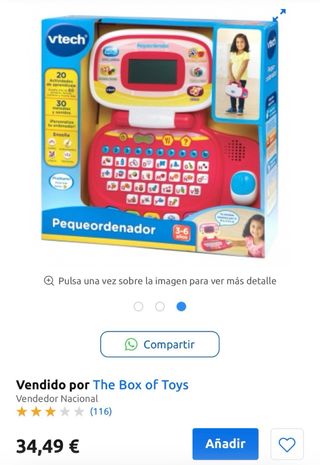 Ordenador VTech rosa y blanco
