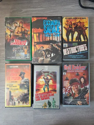 Lote 6 VHS Acción, Sci-Fi, Western, Guerra