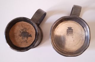 Set Porta Stuzzicadenti Peltro Vintage