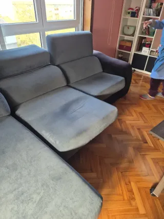 Chaiselongue tela negro y azul