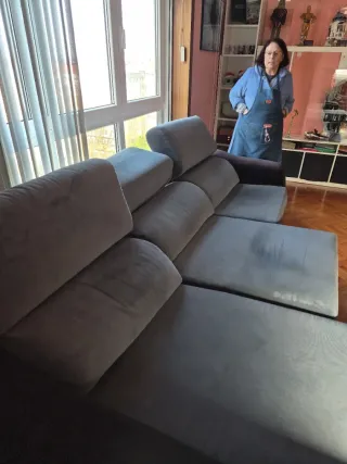 Chaiselongue tela negro y azul