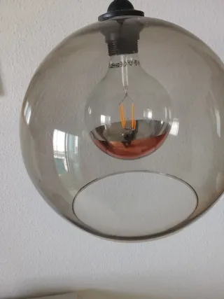 Lámpara de techo Ikea cristal y metal .