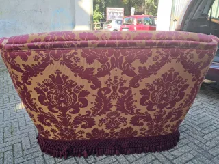 Divano vintage tessuto oro e rosa