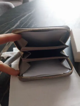 Portafoglio Bally donna grigio con strisce rosse