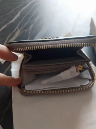 Portafoglio Bally donna grigio con strisce rosse