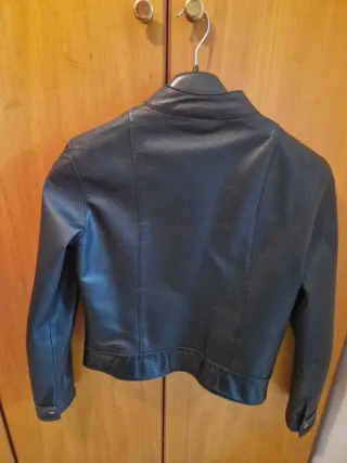 Giubbotto in pelle nero taglia L