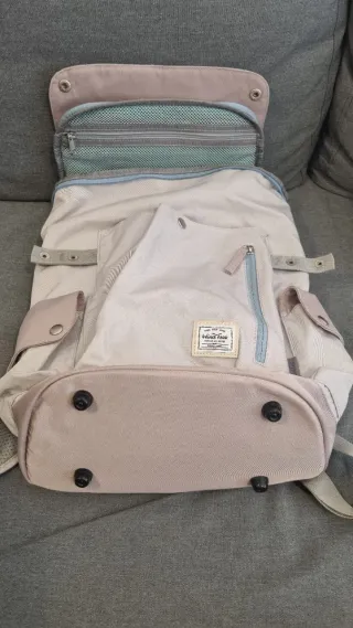 Mochila mujer lona lila y rosa