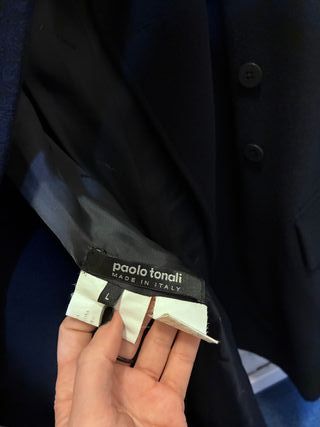 Cappotto blu da donna in angora