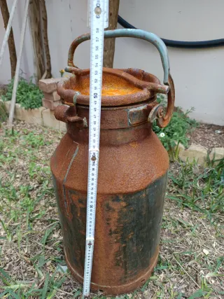 Lechera antigua metálica oxidada