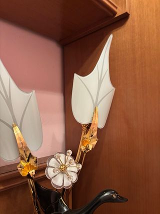 Lámpara Vintage Pato Negro y Flores