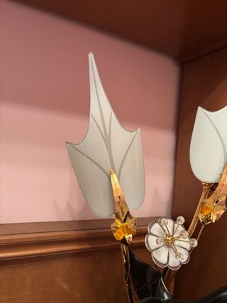 Lámpara Vintage Pato Negro y Flores