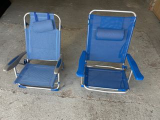 Tumbonas plegables azules (2 unidades)