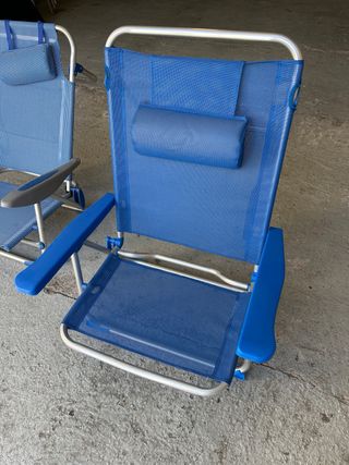 Tumbonas plegables azules (2 unidades)
