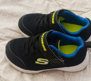 Tenis Skechers Niños Talla 24 Negro/Azul