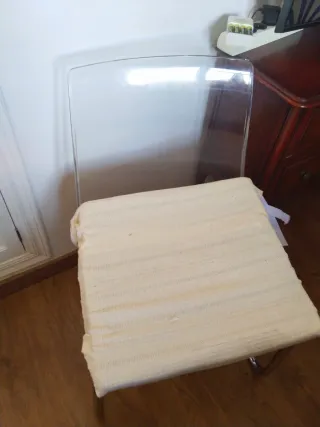 2 Sillas Metacrilato con Funda Beige