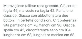 Completo gessato donna taglia 42 (italiana)