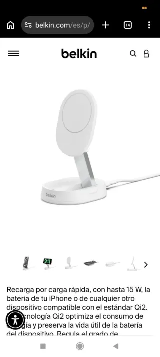 Cargador inalámbrico pro Qi2 + belkin