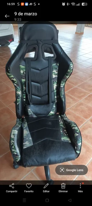 Silla Gamer Negra con Detalles Camuflaje