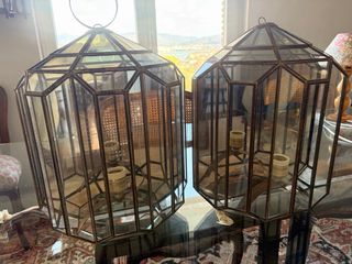 Apliques antiguos de cristal y bronce