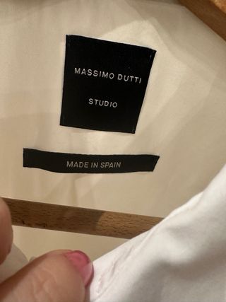 Camisa Crop Massimo Dutti Studio Blanca