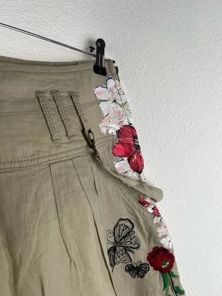 Pantaloni Desigual Harem Larghi Beige Taglia M