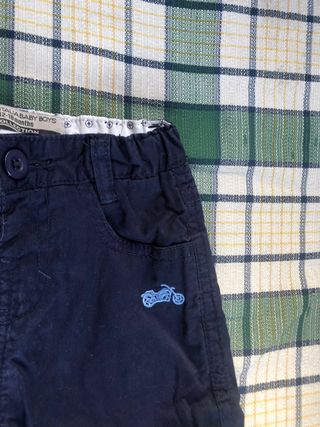 Pantalone bimbo 12/18 mesi blu con moto