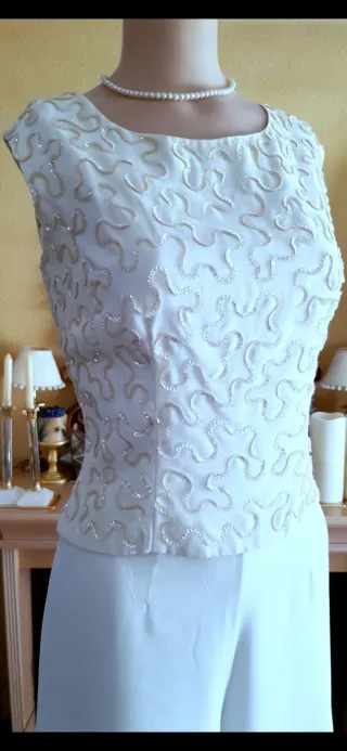 Top Joya Artesanal Modista Crema Novia/Inv