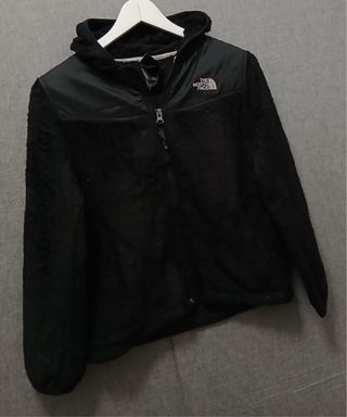 the north face pile zip girls size M 10/12 black