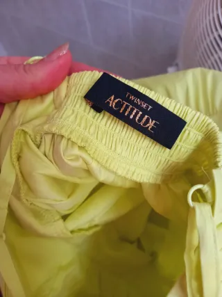 Abito Twin Set giallo lime cotone nuovo