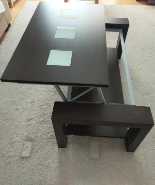 Mesa de centro madera y cristal