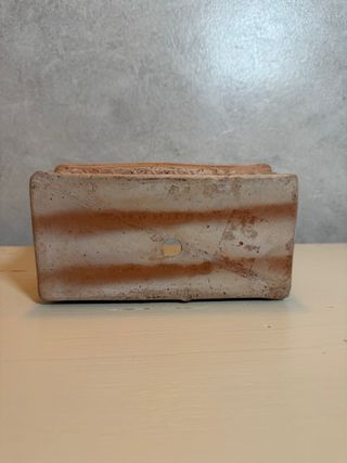 Vaso in terracotta decorato 17,5x8x7,5