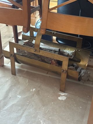 Leñero para chimenea metal y madera