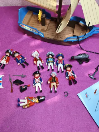 Lote Barco Pirata Playmobil con Figuras