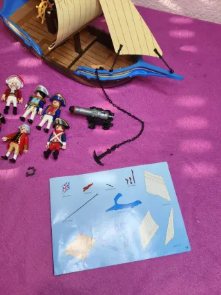 Lote Barco Pirata Playmobil con Figuras