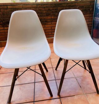 Set di 2 Sedie Nordiche Bianche