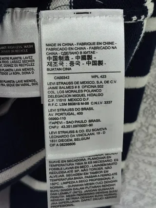 Jersey Levi's® Rayas Azul Marino y Blanco