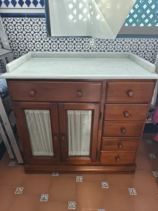 Mueble madera y piedra