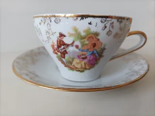 Taza y platillo porcelana Belle Époque