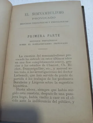 Libro antiguo: El Somnambulismo Provocado