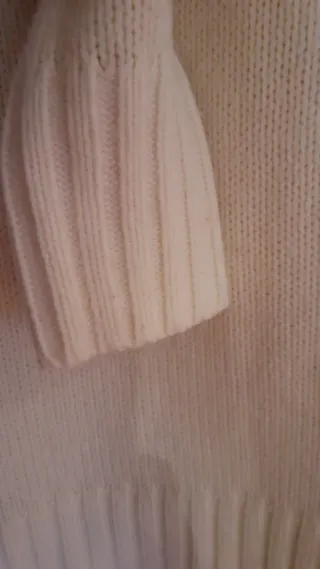 Jersey de lana cuello alto blanco