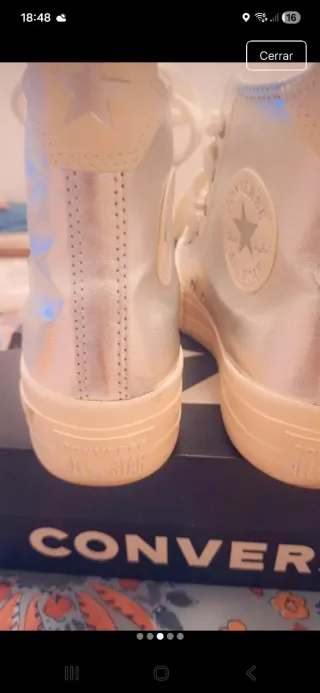 Botas Converse Plataforma Plata