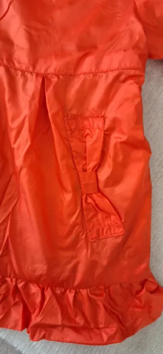 Giacca a vento bimba arancione con fiori
