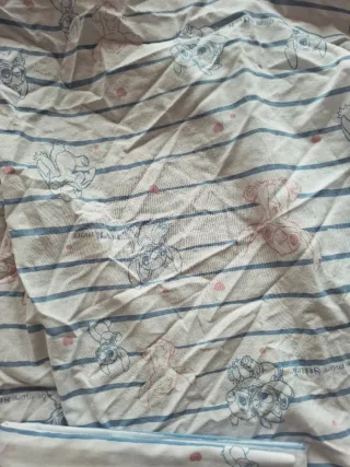 Lenzuola con angoli  e federa fantasia Stitch