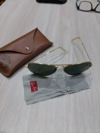 Gafas Ray-Ban Aviador Polarizadas doradas