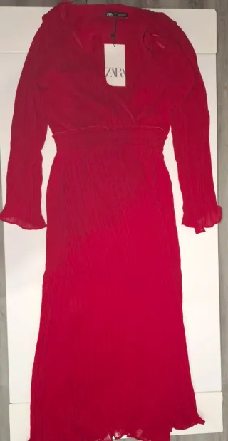 Vestido Zara Rojo Fiesta Sin Estrenar