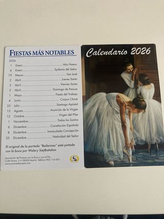 Calendario 2026 Ballet