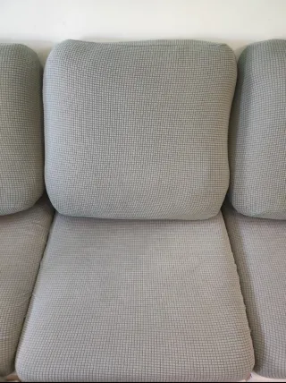 Sofá Chaiselong 3 Plazas tela y polipiel.