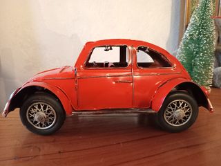 Carro VW Beetle Vermelho Metal Retro