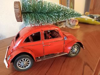 Carro VW Beetle Vermelho Metal Retro